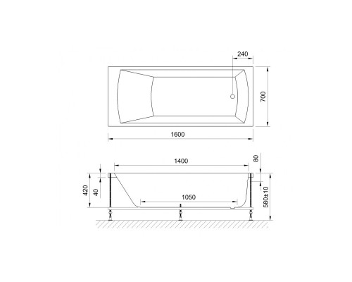 Акриловая гидромассажная ванна 160x70 см Royal Bath Vienna Standart RB953202ST