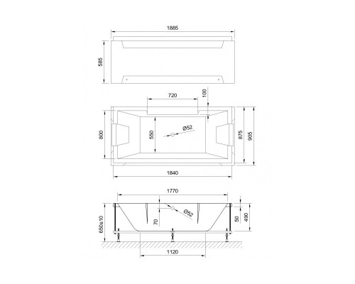 Акриловая гидромассажная ванна 188,5x90,5 см Royal Bath Triumph Comfort RB665102CO