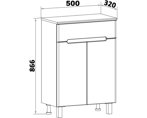 Тумба белый 50 см Runo Парма 00-00001050