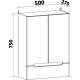 Шкаф двустворчатый 50x75 см белый Runo Парма 00-00001052