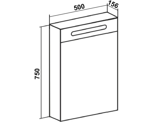 Зеркальный шкаф 50x75 см белый R Runo Парма 00-00001128