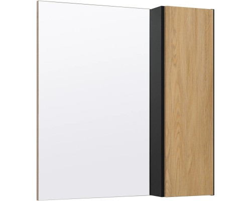 Зеркальный шкаф 70x75 см дуб/черный L/R Runo Мальта 00-00001101