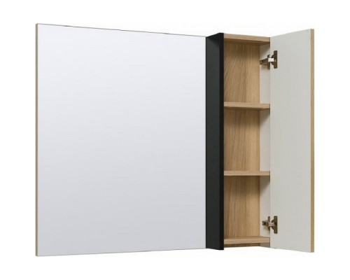 Зеркальный шкаф 70x75 см дуб/черный L/R Runo Мальта 00-00001101