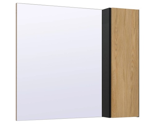 Зеркальный шкаф 85x75 см дуб/черный L/R Runo Мальта 00-00001103