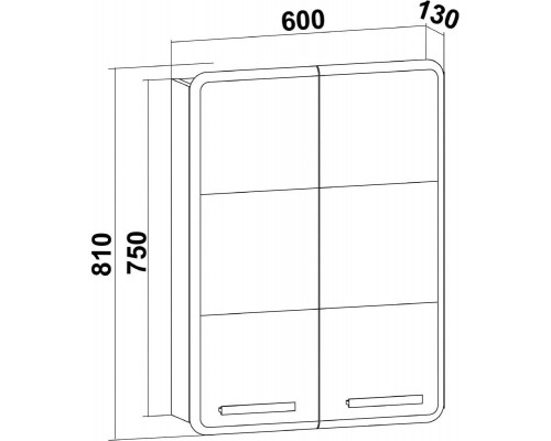 Шкаф двустворчатый 60x81 см белый Runo Эрика 00-00001131