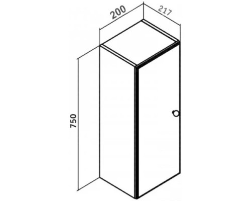 Шкаф одностворчатый 20x75 см L/R Кредо Эрика 00-00001148