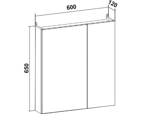 Зеркальный шкаф 60x65 см белый Runo Лада 00-00001159