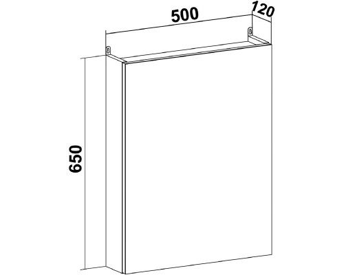 Зеркальный шкаф 50x65 см дуб L/R Runo Лада 00-00001160