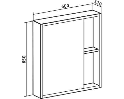 Зеркальный шкаф 60x65 см дуб скандинавский L/R Runo Эко 00-00001187