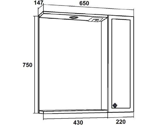 Зеркальный шкаф 65x75 см мятный R Runo Римини 00-00001277