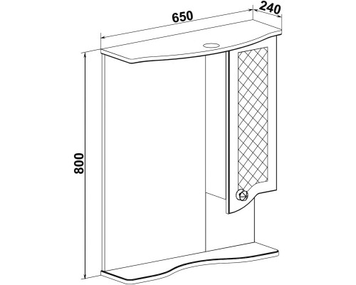 Зеркальный шкаф 65x80 см белый R Runo Милано УТ000002097