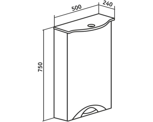 Зеркальный шкаф 50x75 см белый R Runo Ибица 00000001075