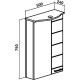 Зеркальный шкаф 50x75 см белый Runo Кипарис 00000000800