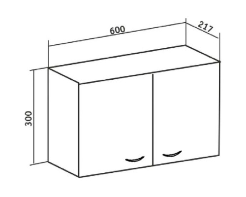 Шкаф двустворчатый 60x30 см белый Runo Рондо 00000001089