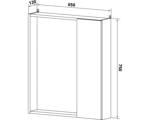 Зеркальный шкаф 65x75 см белый L/R Runo Манхэттен 00-00001044