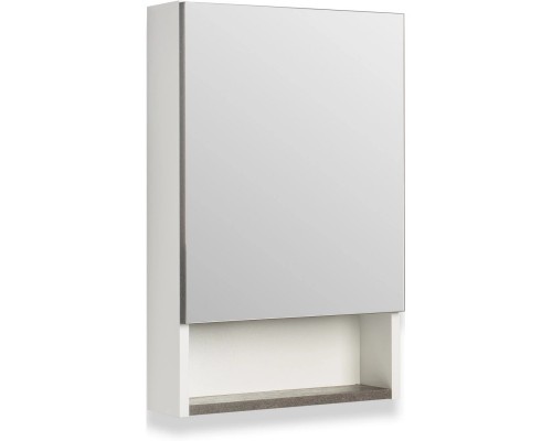 Зеркальный шкаф 50x65 см железный камень/белый R Runo Бари 00-00001385