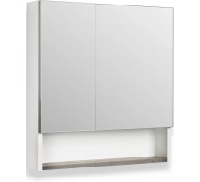 Зеркальный шкаф 60x65 см железный камень/белый Runo Бари 00-00001386