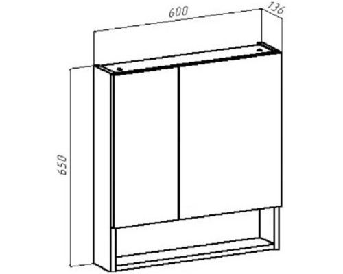 Зеркальный шкаф 60x65 см дуб крафт/белый Runo Бари 00-00001382