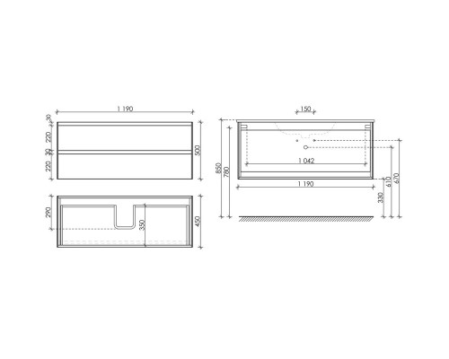 Тумба белый глянец 119 см Sancos Cento CN120-1W