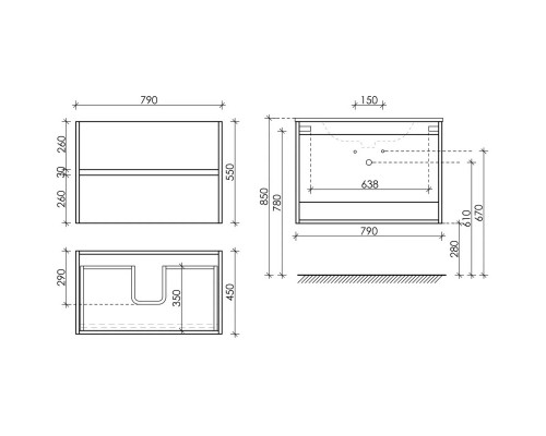 Тумба белый глянец 79 см Sancos Urban UR80W