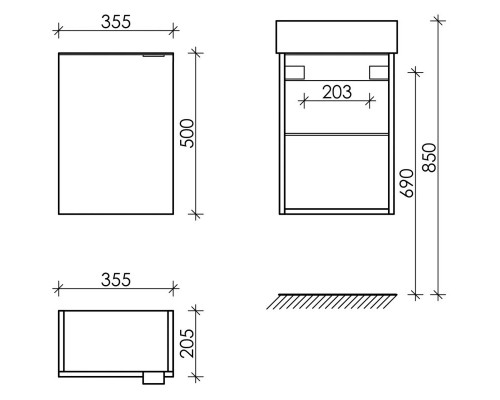 Тумба дуб галифакс 35,5 см Sancos Mini MN35EGL