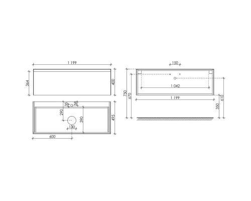 Тумба с раковиной черный мрамор 119,9 см Sancos Stone ST120NM + CN6032MB