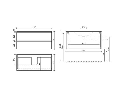 Тумба с раковиной карпатская ель 101 см Sancos Cento CN100KE + CN7003