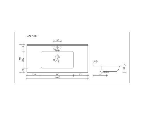 Тумба с раковиной карпатская ель 101 см Sancos Cento CN100KE + CN7003