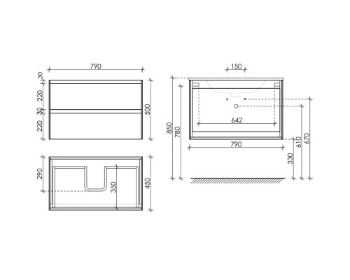 Тумба с раковиной карпатская ель 81 см Sancos Cento CN80KE + CN7005