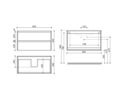 Тумба с раковиной дуб чарльстон 91 см Sancos Libra LB90ECH + CN7002