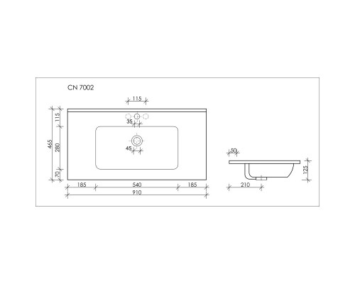 Тумба с раковиной дуб галифакс 91 см Sancos Urban UR90EG + CN7002