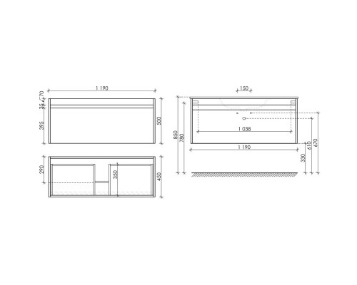 Комплект мебели белый глянец 121 см Sancos Smart SM120-1W + CN7006 + CI1200