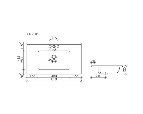 Комплект мебели белый глянец 81 см Sancos Libra LB80W + CN7005 + Z800