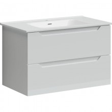 Тумба с раковиной белый глянец 81 см Sancos Norma 2.0 NR2.080W + CN7005
