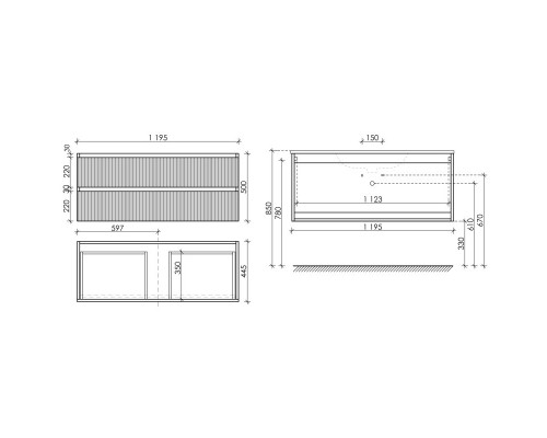 Тумба белый матовый 119,5 см Sancos Snob T SNT120W