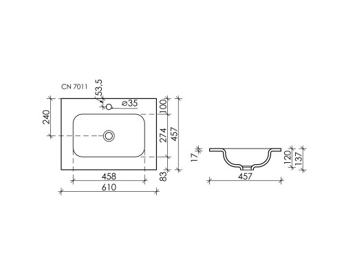 Комплект мебели белый матовый 61 см Sancos Snob T SNT60W + CN7011 + CI600