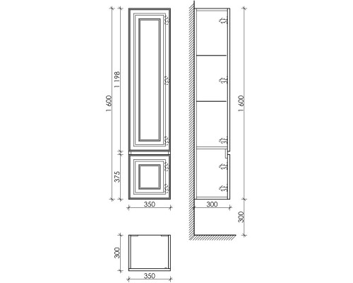 Пенал подвесной белый матовый R Sancos Very PVR35RW