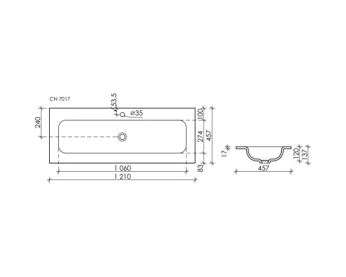 Тумба с раковиной серый матовый 121 см Sancos Very VR120SM + CN7017