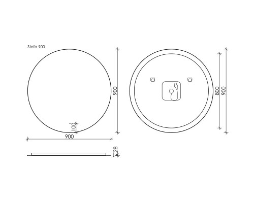 Зеркало 90x90 см Sancos Sfera SF900