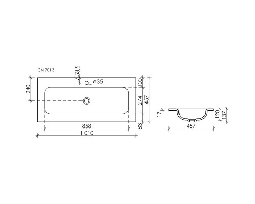 Комплект мебели бежевый матовый 101 см Sancos Very VR100CE + CN7013 + SF900