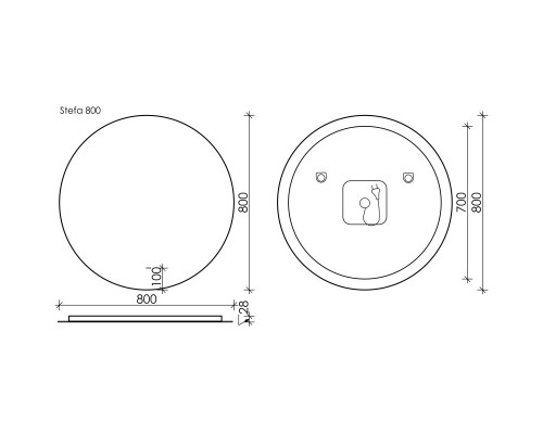 Зеркало 80x80 см Sancos Sfera SF800