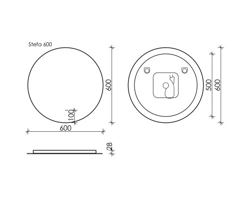 Зеркало 60x60 см Sancos Sfera SF600