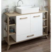 Тумба белый матовый/вяз швейцарский 120 см Sanflor Ингрид C0001917