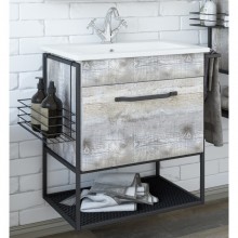 Тумба бетон пайн экзотик/черный 69,7 см Sanflor Бруклин C16403