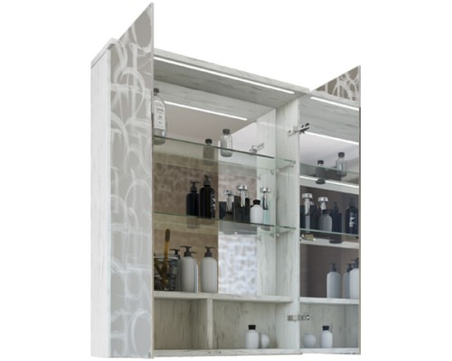 Зеркальный шкаф 71,2x82 см дуб крафт белый Sanflor Чикаго C000005829