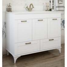 Тумба с раковиной белый матовый 106,5 см Sanflor Ванесса C0002145 + 4640021064740