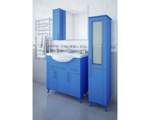 Комплект мебели голубой матовый 87,5 см Sanflor Глория C000005711 + 1.WH11.0.265 + C000005831