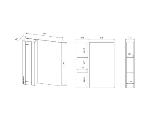 Комплект мебели голубой матовый 66 см Sanflor Глория C04592 + 1.WH10.9.651 + C000005828