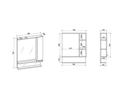 Комплект мебели венге/орегон 60 см Sanflor Техас C0000001978 + S-UM-COM60/1-w + C0000001972