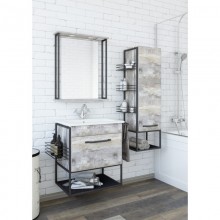 Комплект мебели бетон пайн экзотик/черный 69,7 см Sanflor Бруклин C16403 + S-UM-COM60/1-w + C08253